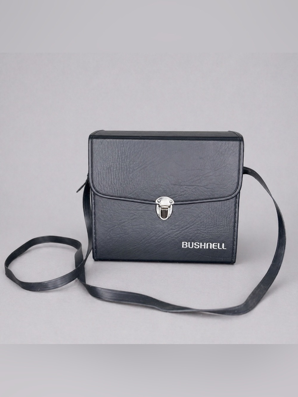 Vintage Bushnell Binocular Case Japan Black Hard Shell Shoulder Strap Travel